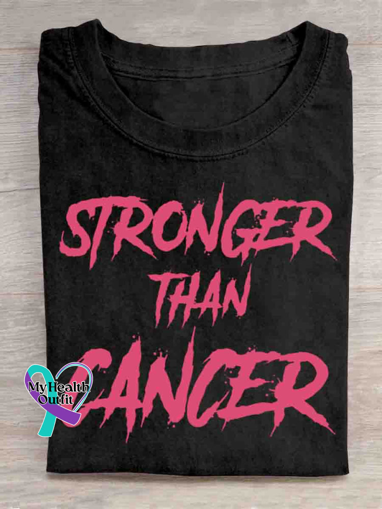 Stronger Than Cancer Art Print T-shirt Black / S