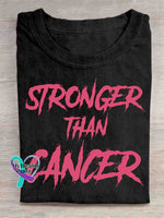 Stronger Than Cancer Art Print T-shirt Black / S