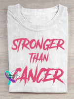 Stronger Than Cancer Art Print T-shirt White / S