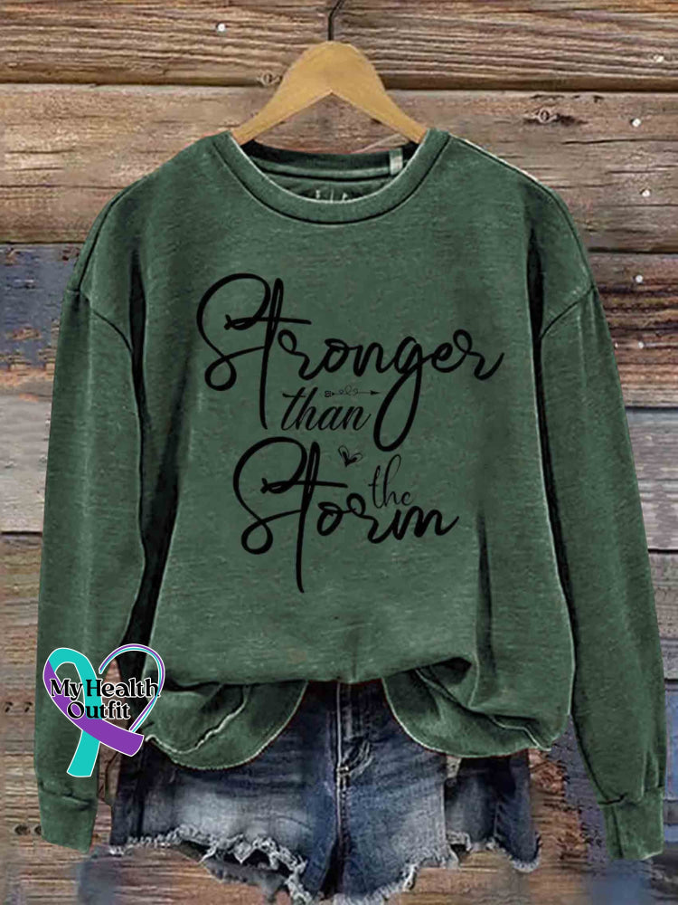 Stronger Than The Storm Art Casual Sweatshirt Green / S