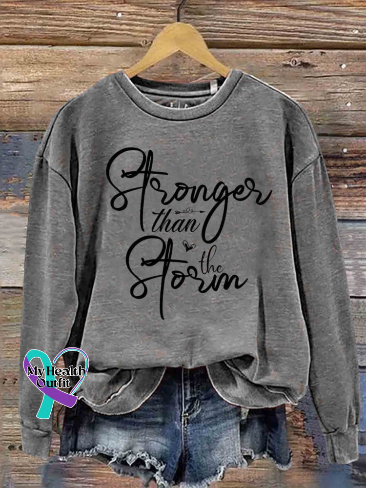 Stronger Than The Storm Art Casual Sweatshirt Grey / S