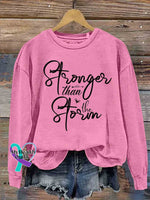 Stronger Than The Storm Art Casual Sweatshirt Pink / S