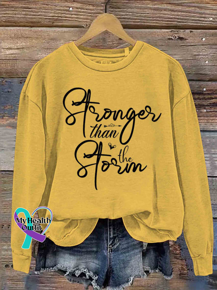 Stronger Than The Storm Art Casual Sweatshirt Yellow / S