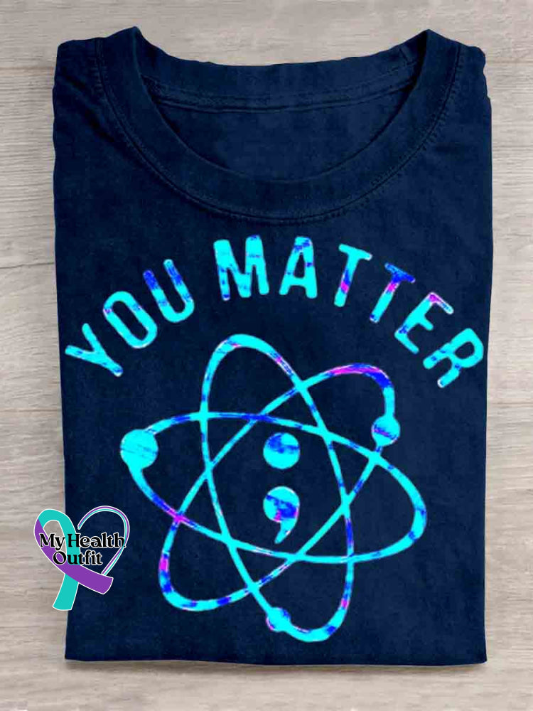 Suicide Awareness You Matter Art T-shirt Blue / S