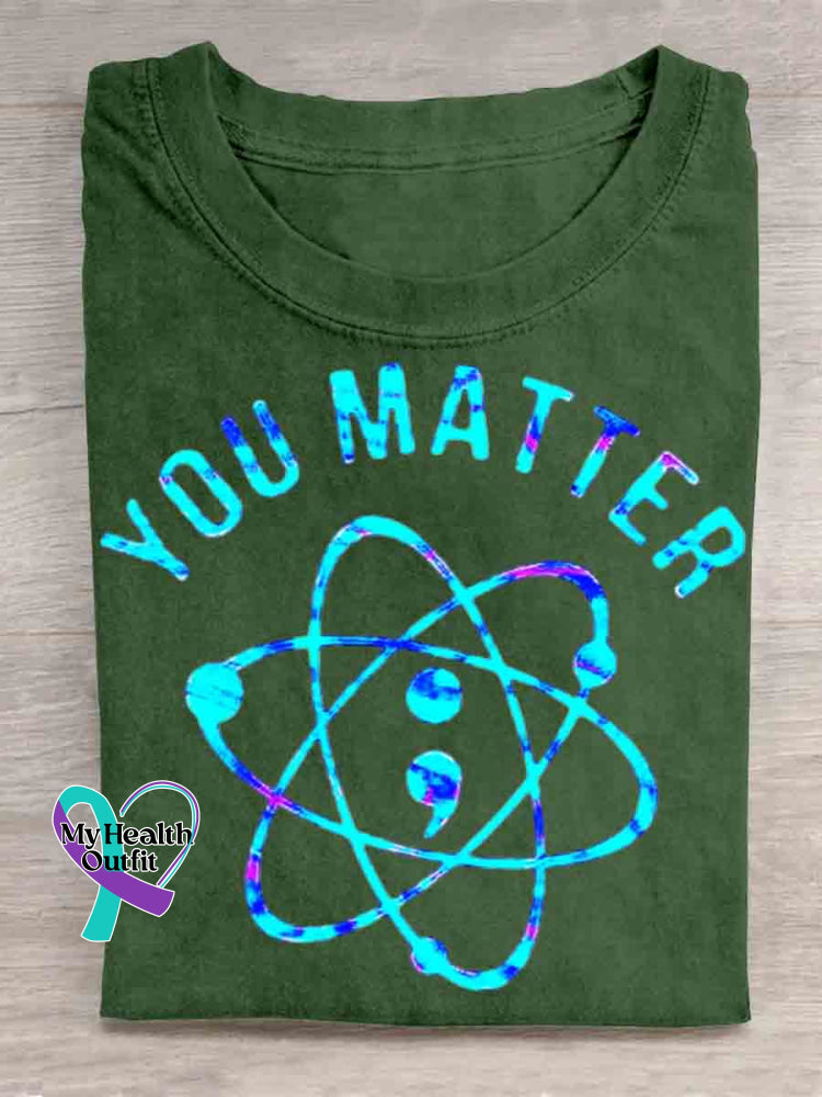 Suicide Awareness You Matter Art T-shirt Green / S