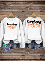 Surviving Multiple Sclerosis Print Casual Crew Neck Sweatshirt White / S
