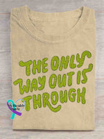 The Only Way Out Is Through Art Mental Health Awareness Print T-shirt Apricot / S