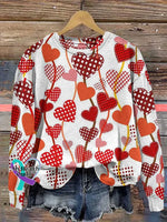 Valentine‘s Day Heart Art Print Casual Sweatshirt Multicolor / S