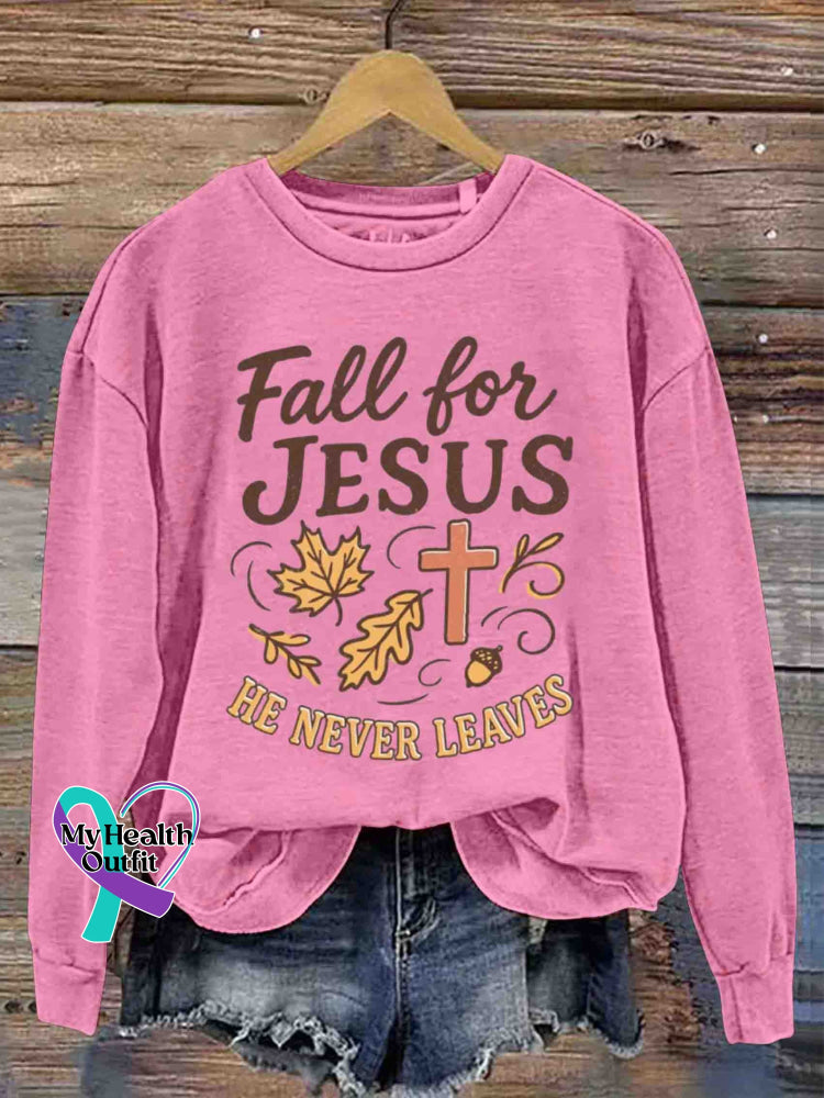 Vintage Jesus Art Print Casual Sweatshirt Pink / S