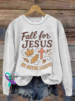 Vintage Jesus Art Print Casual Sweatshirt White / S