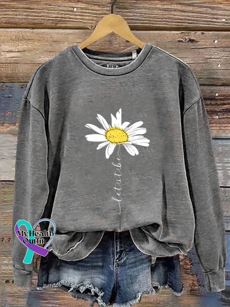 Vintage Let It Be Art Print Casual Sweatshirt Grey / S