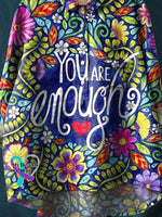 Vintage Love And Peace Art Print Casual Cotton Linen Shirt