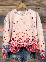 Vintage Valentine’s Day Art Print Casual Sweatshirt Pink / S