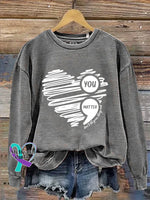 Vintage You Matter Art Print Casual Sweatshirt Grey / S