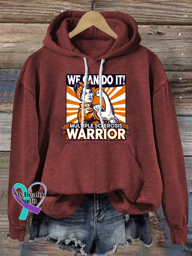 We Can Do It Multiple Sclerosis Warrior Printed Casual Hoodie Claret / S