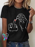 Wearing Nail Polish Print T-shirt Black / S