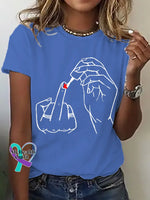 Wearing Nail Polish Print T-shirt Blue / S