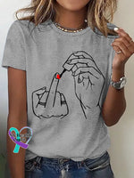 Wearing Nail Polish Print T-shirt Grey / S