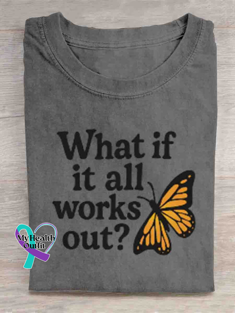 What If It All Works Out Mental Health Awareness Art T shirt Grey / S