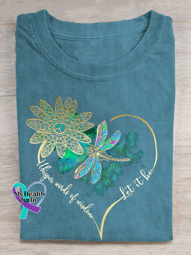 Whisper Wirds of Wisdow Let It Be Dragonfly T-shirt Blue / S