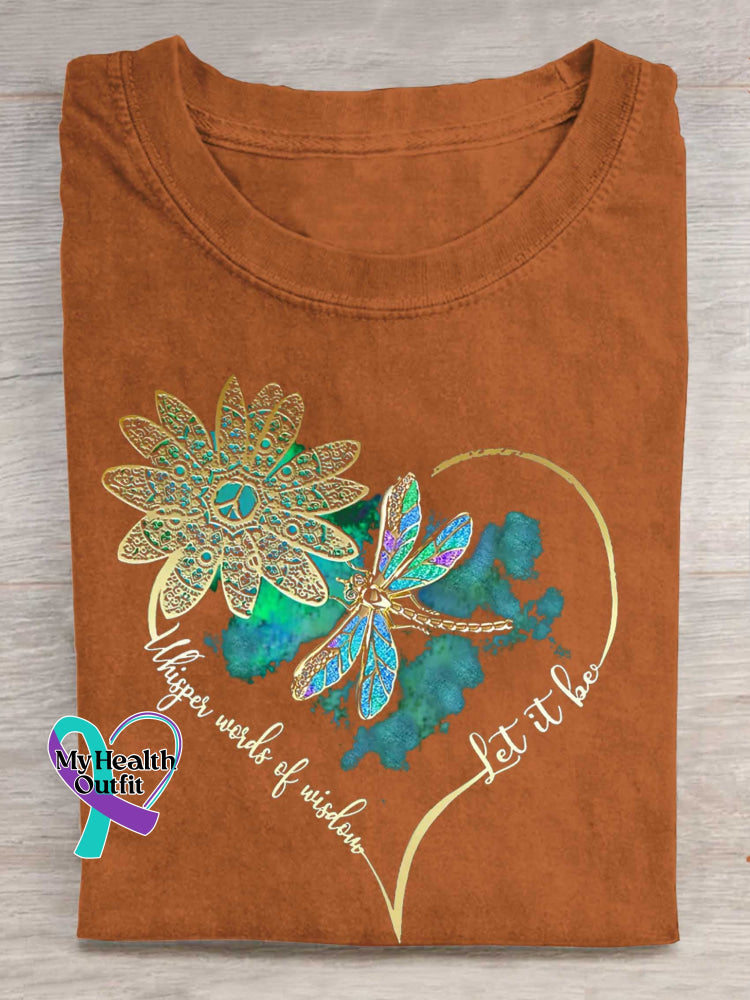 Whisper Wirds of Wisdow Let It Be Dragonfly T-shirt Orange / S