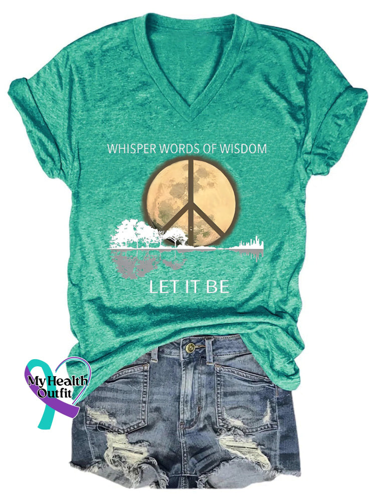 Whisper Words Of Wisdom Let It Be Art Casual T-Shirt Green / S