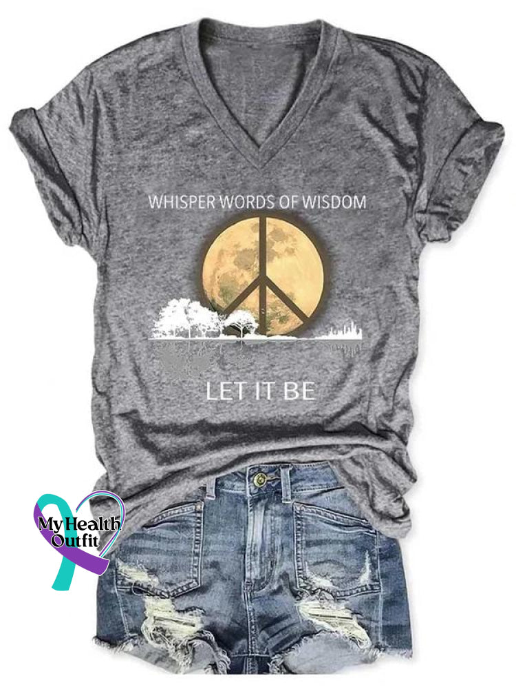 Whisper Words Of Wisdom Let It Be Art Casual T-Shirt Grey / S