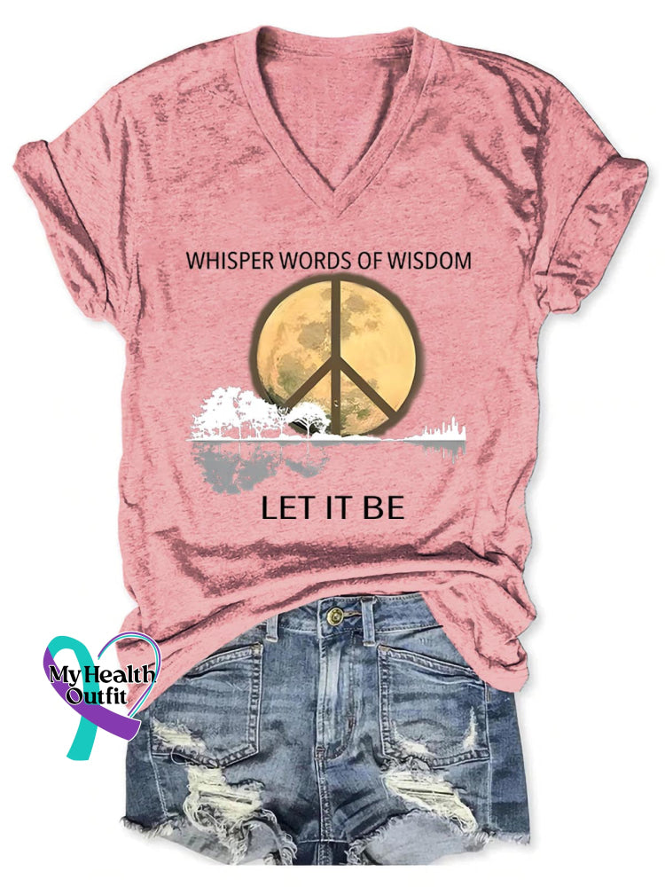 Whisper Words Of Wisdom Let It Be Art Casual T-shirt Pink / S