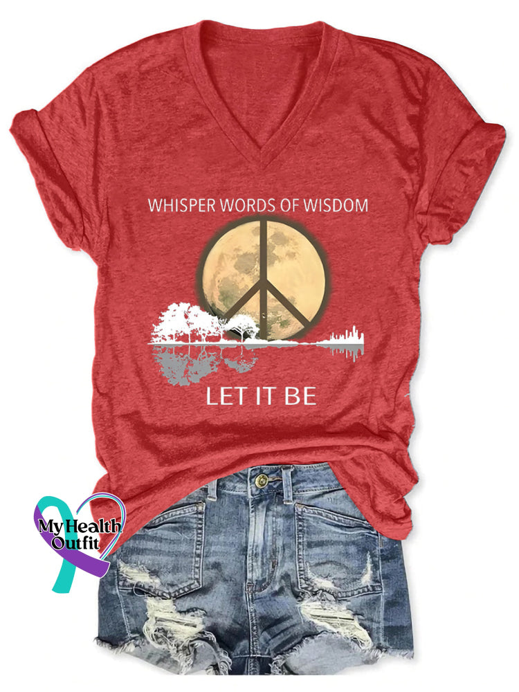 Whisper Words Of Wisdom Let It Be Art Casual T-Shirt Red / S