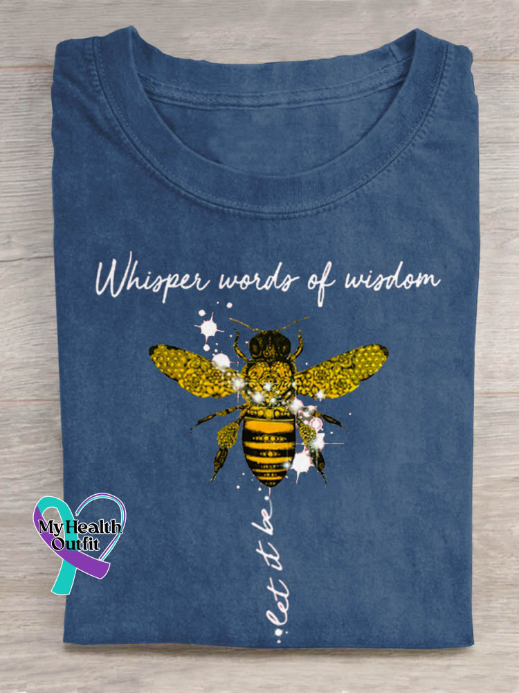 Whisper Words Of Wisdom Let It Be Art Print Casual T-shirt Blue / S