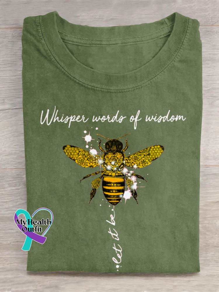 Whisper Words Of Wisdom Let It Be Art Print Casual T-shirt Green / S