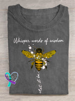 Whisper Words Of Wisdom Let It Be Art Print Casual T-shirt Grey / S