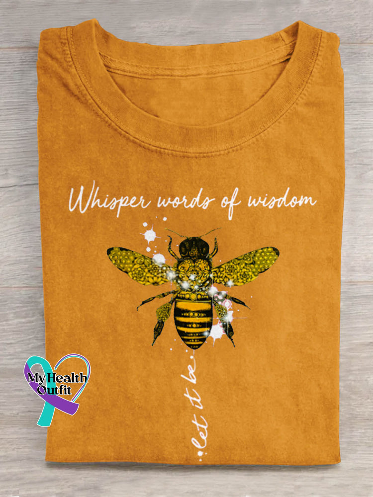 Whisper Words Of Wisdom Let It Be Art Print Casual T-shirt Orange / S