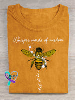 Whisper Words Of Wisdom Let It Be Art Print Casual T-shirt Orange / S