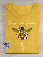 Whisper Words Of Wisdom Let It Be Art Print Casual T-shirt Yellow / S