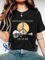 Whisper Words Of Wisdom Let It Be Art Print Causal T-Shirt Black / S