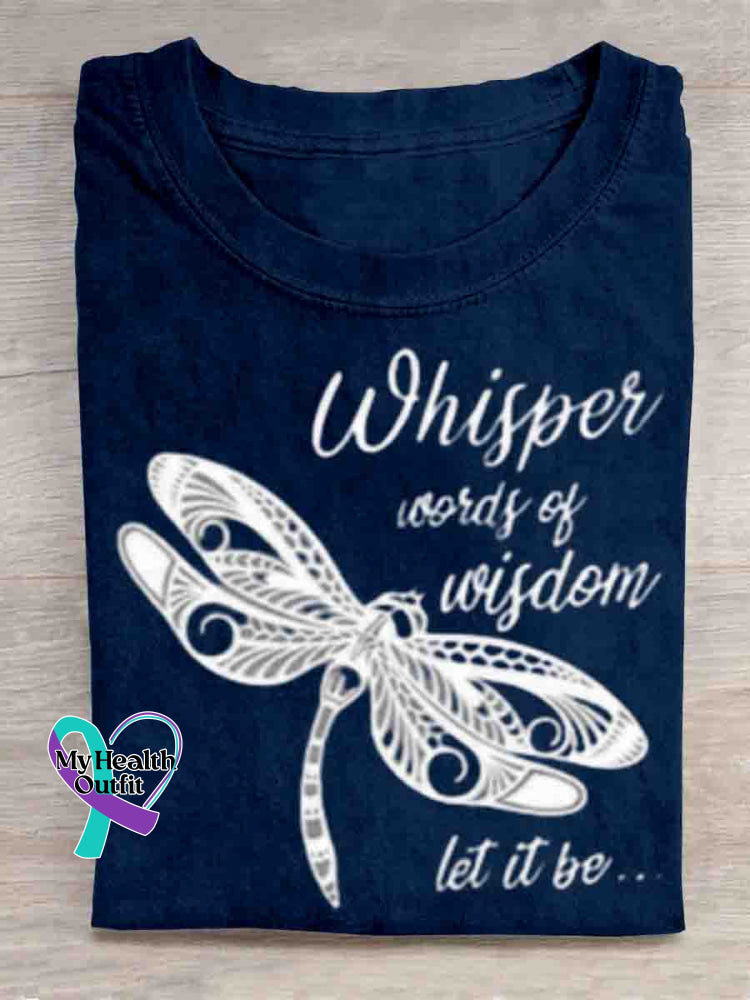 Whisper Words Of Wisdom Let It Be Art Print T-shirt Blue / S