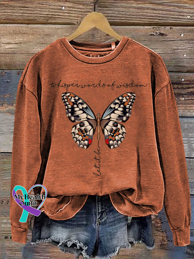 Whisper Words Of Wisdom. Let It Be Casual Sweatshirt Orange / S