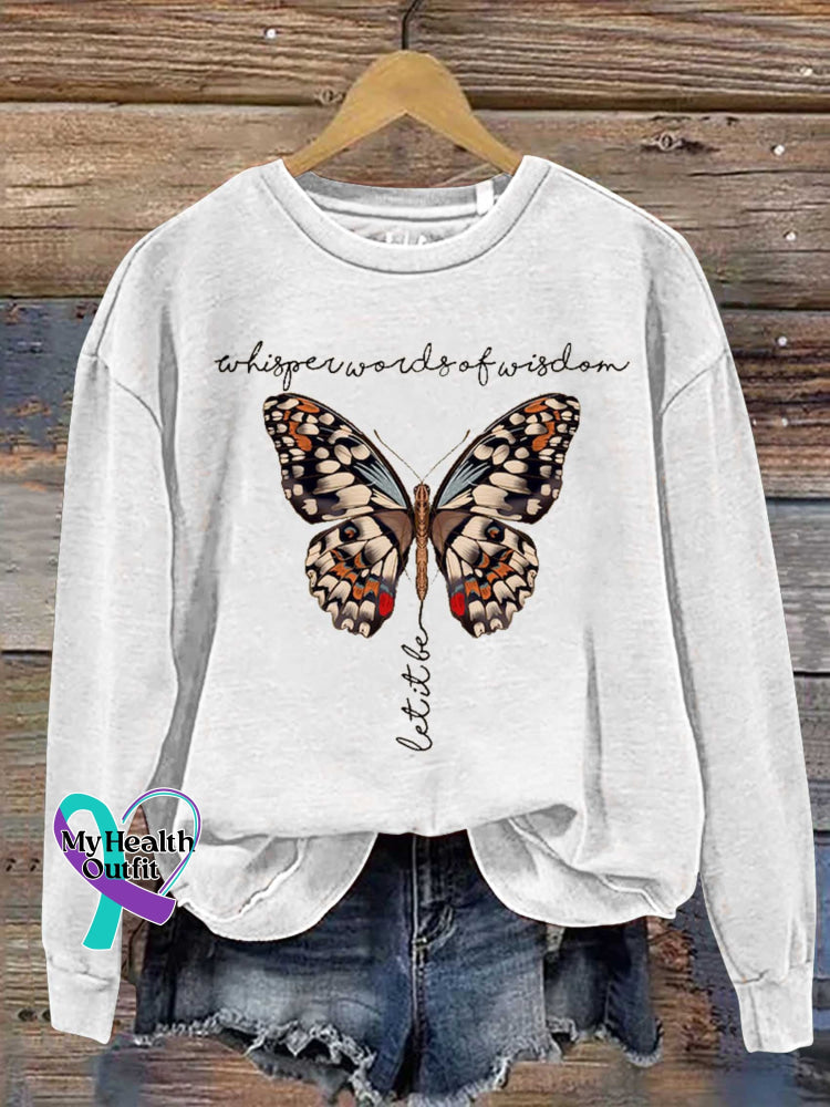 Whisper Words Of Wisdom. Let It Be Casual Sweatshirt White / S