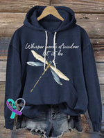 Whisper Words Of Wisdom Let It Be Dragonfly Casual Hoodie Sweatshirt Blue / S