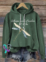 Whisper Words Of Wisdom Let It Be Dragonfly Casual Hoodie Sweatshirt Green / S