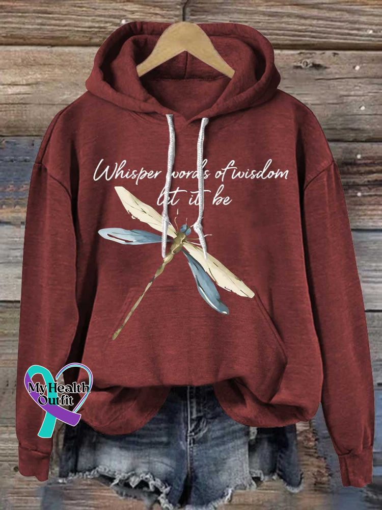 Whisper Words Of Wisdom Let It Be Dragonfly Casual Hoodie Sweatshirt Red / S