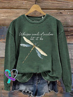Whisper Words Of Wisdom Let It Be Dragonfly Casual Sweatshirt Green / S