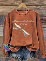 Whisper Words Of Wisdom Let It Be Dragonfly Casual Sweatshirt Orange / S