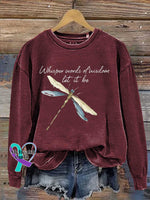 Whisper Words Of Wisdom Let It Be Dragonfly Casual Sweatshirt Red / S