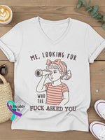 Who The Fuck Asked You Art V-neck Casual T-Shirt White / S
