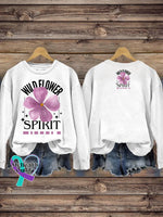 Wildflower Spirit Print Casual Sweatshirt White / S