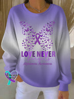 Woman’s Alzheimer Awareness Art Vintage Print Casual Sweatshirt Gradient / S