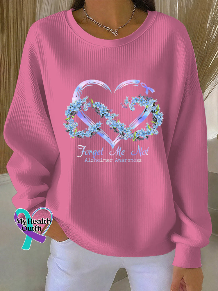 Woman’s Alzheimer Awareness Art Vintage Print Casual Sweatshirt Pink / S