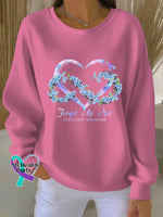 Woman’s Alzheimer Awareness Art Vintage Print Casual Sweatshirt Pink / S